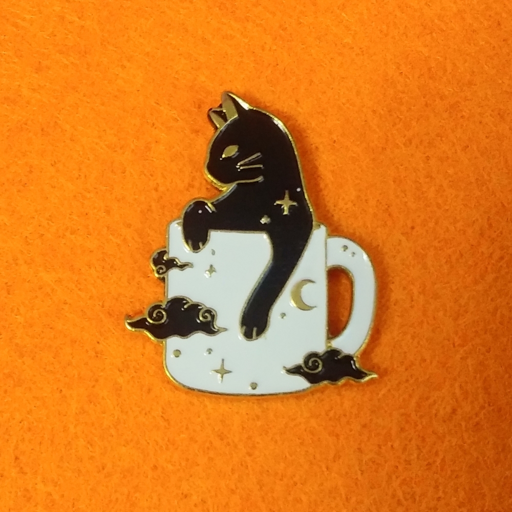 Coffee Cat Pin - ☕🐈